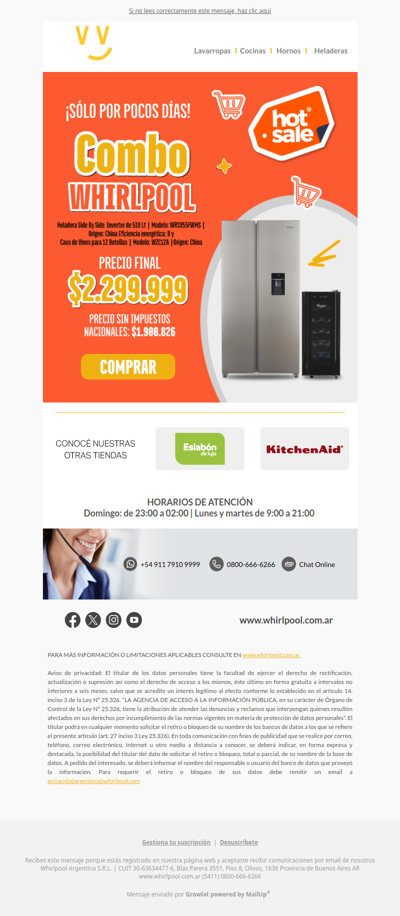🔥Heladera + cava a sólo $2.299.999 🔥¡Por tiempo limitado!