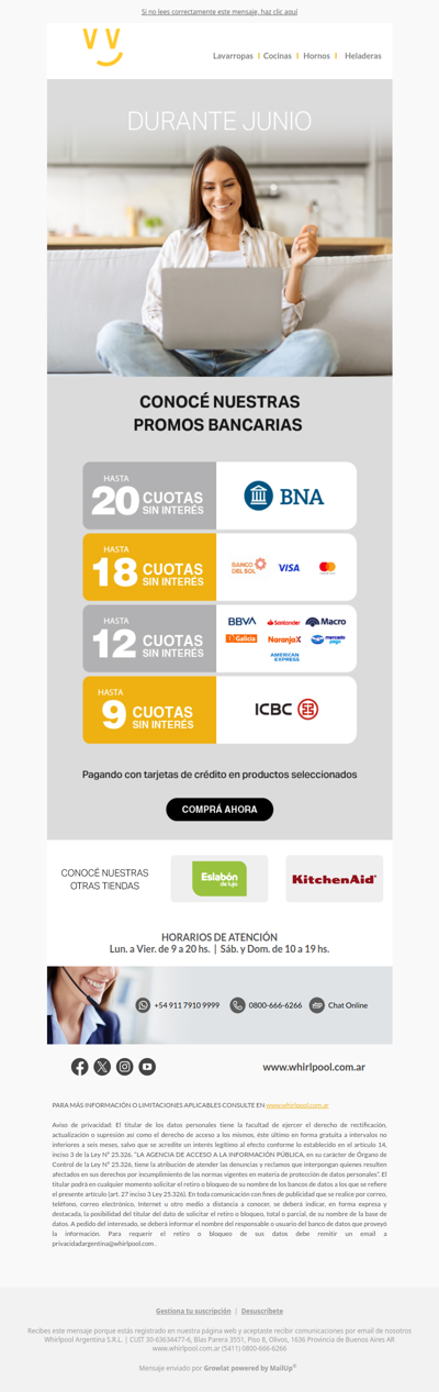 En junio: hasta 20 cuotas SIN INTERÉS 💳🏦