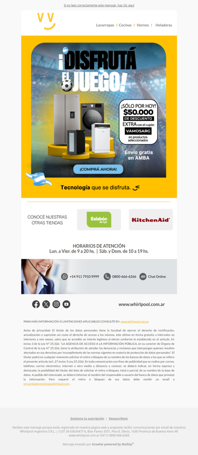 HOY ⚽🇦🇷 Alentá y aprovechá un $50.000 de DESCUENTO EXTRA