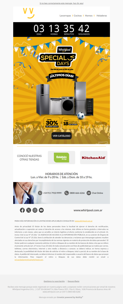 📢¡Últimos días! WHIRLPOOL SPECIAL DAYS 🎉