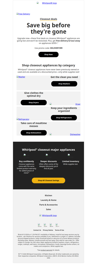 💥 Can't-miss deals on select major appliances