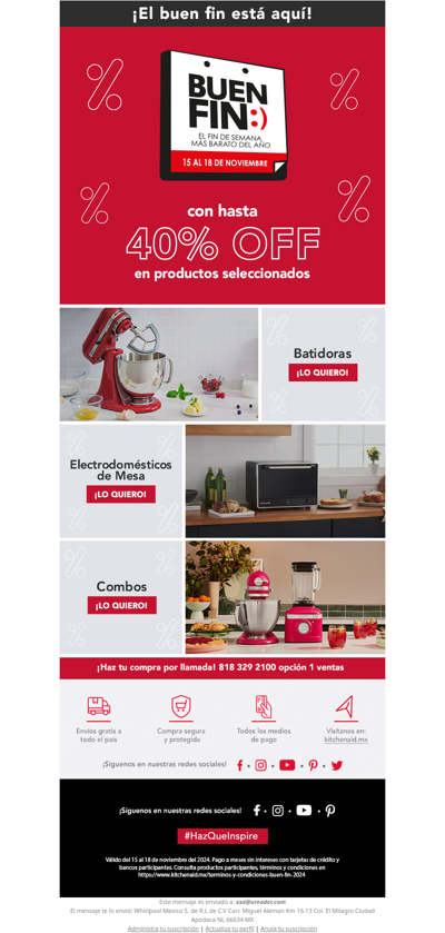 ⏰ ¡Corre! El Buen Fin está aquí y KitchenAid tiene ofertas increíbles 🏠🍴