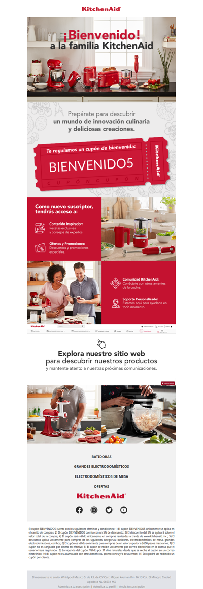 ¡Perdón por el retraso! 👩‍🍳 ¡Te damos la bienvenida a KitchenAid! ❤️