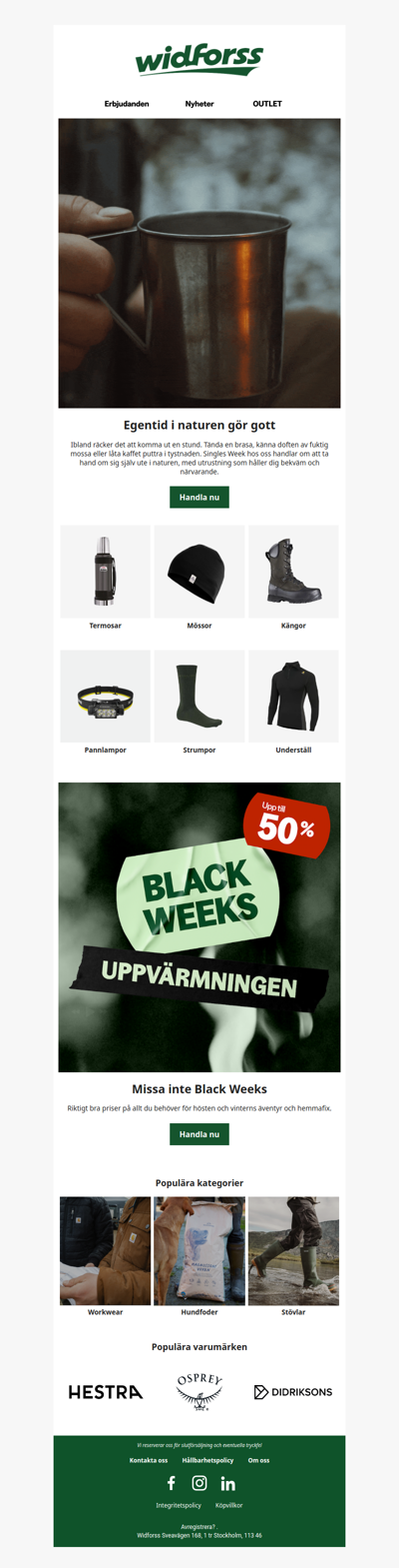 Singles Week hos Widforss