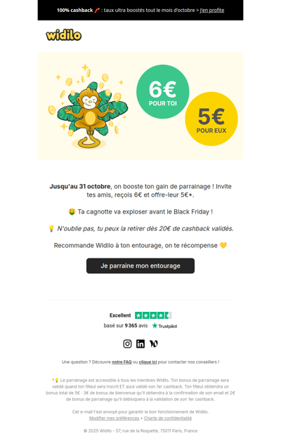 🎁 Bonus parrainage boosté !