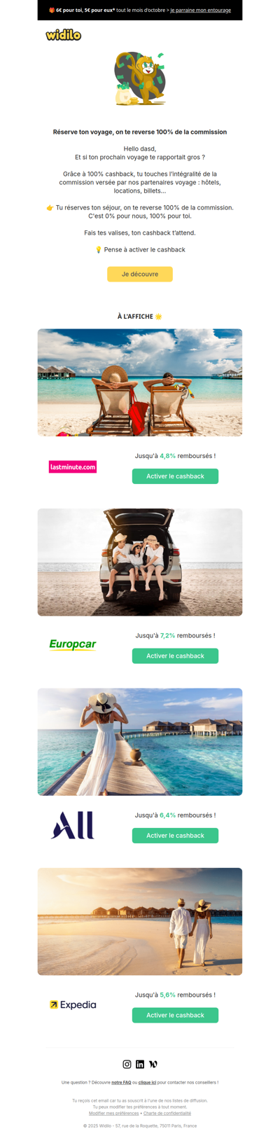 Cashback (ultra) boostés sur la catégorie voyage ✈️