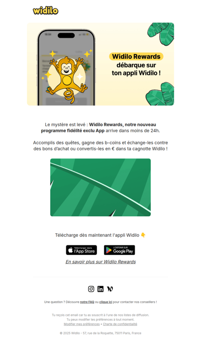 Rdv demain ! Gagne des 🎁 avec Widilo Rewards