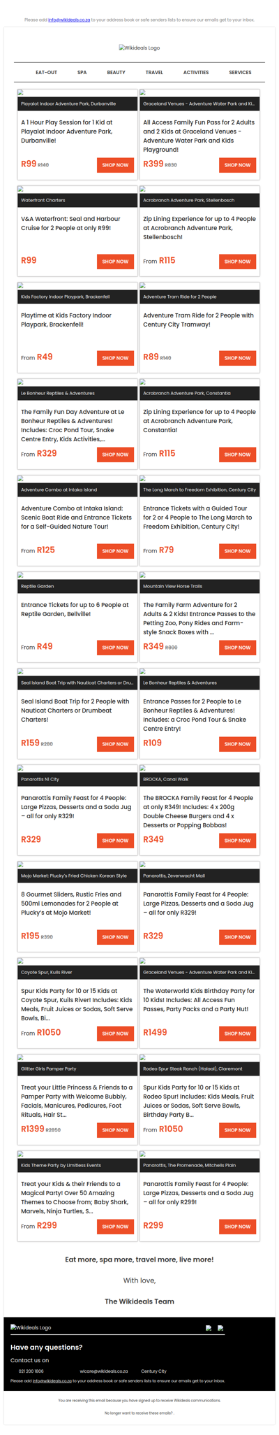 Playtime at Playalot Indoor Adventure Park | Family Fun Pass to Graceland Adventure Water Park | V&A Waterfront: Seal & Harbour Cruise