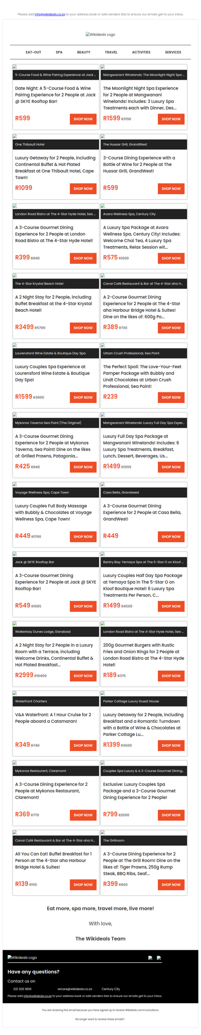 Wikideals Luxury: Gourmet Dining Experiences, Luxury Spa Packages & Exclusive Getaways…