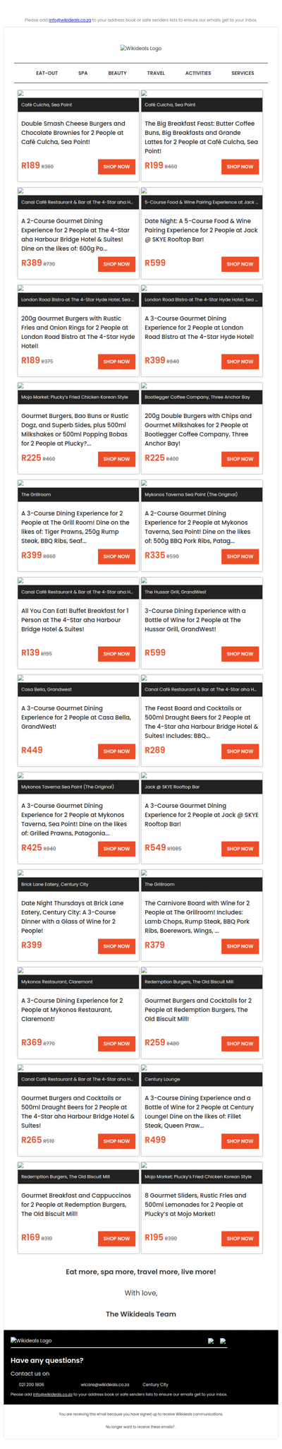 Sea Point: Smash Burgers & Brownies at Café Culcha | 3-Course Gourmet Dining Experience at London Road Bistro at The Hyde Hotel