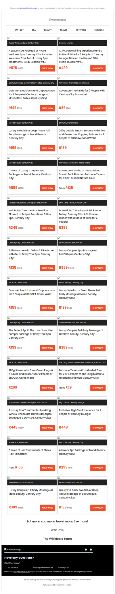 Century City: Eat Out, Fun Activities, Spa Packages, Beauty Treatments & More!