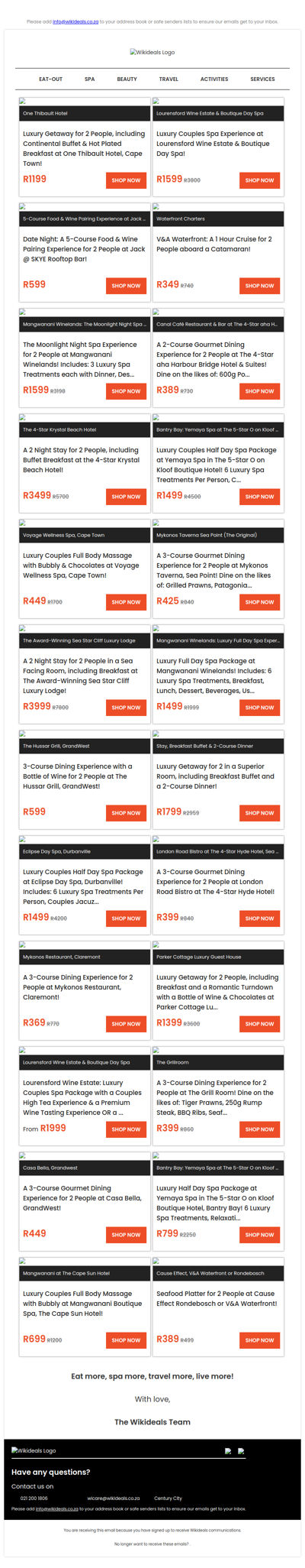 Wikideals Luxury: Gourmet Dining Experiences, Luxury Spa Packages & Exclusive Getaways