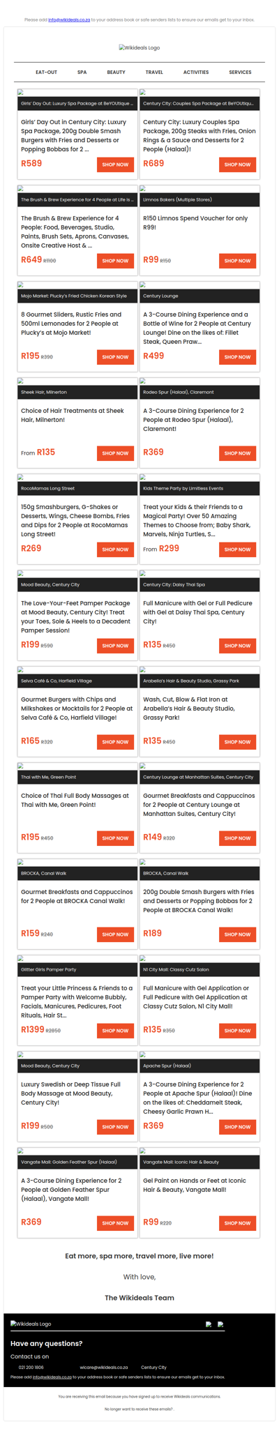 Girls’ Day Out: Luxury Spa Package with 200g Gourmet Burgers and Desserts (Halaal) | 3-Course Dining Experience for 2 at Rodeo Spur (Halaal)