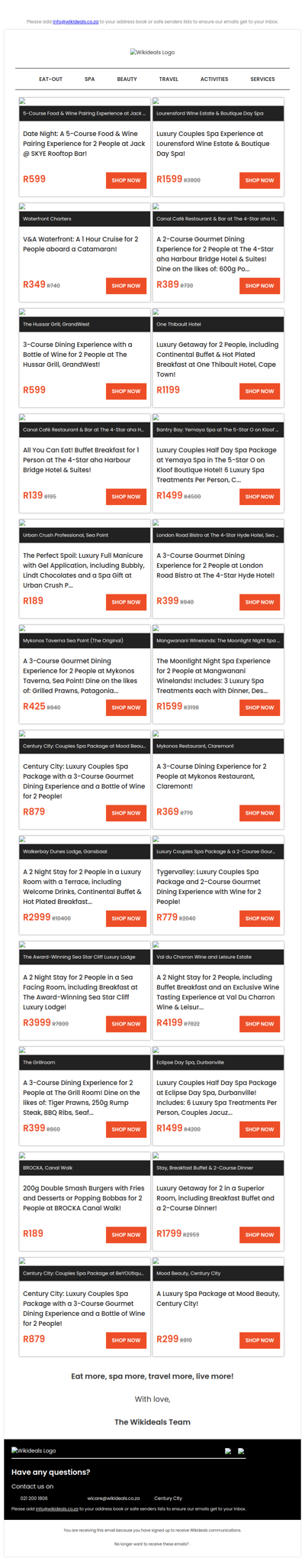 Wikideals Luxury: Gourmet Dining Experiences, Luxury Spa Packages & Exclusive Getaways