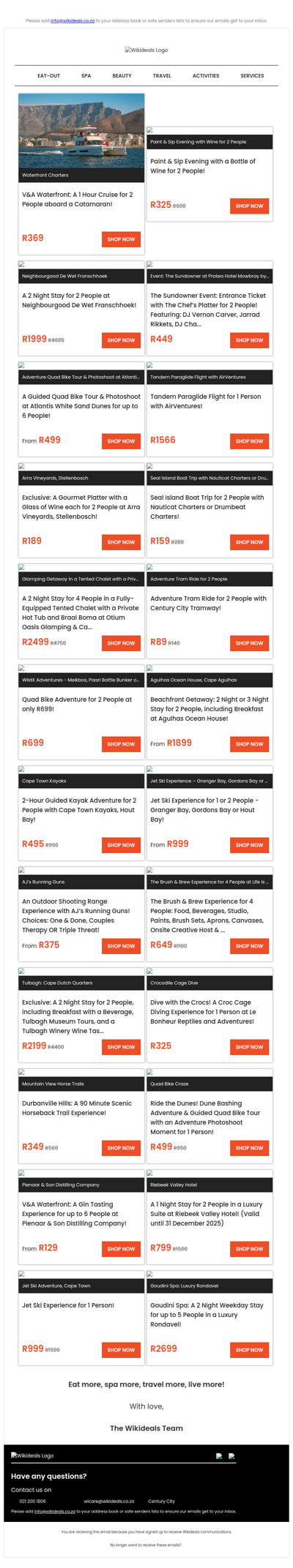 V&A Waterfront: Catamaran Cruise for 2 | Atlantis Dunes: Quad Bike Adventure | Glamping Getaway in a Tented Chalet with a Hot Tub at Otium Oasis