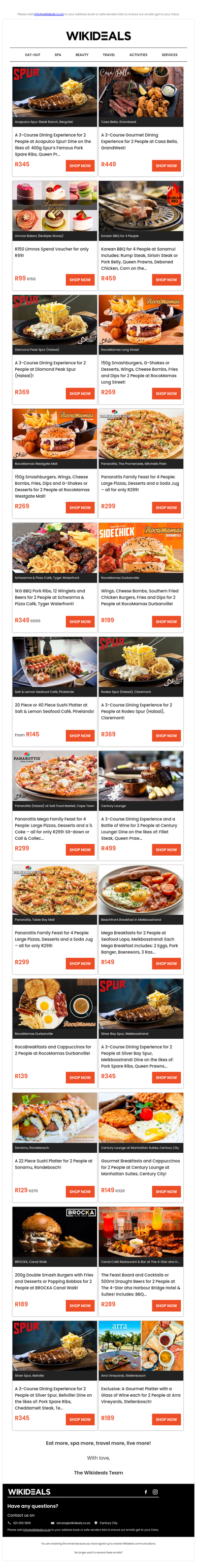 Eat Out: Spur Bergvliet | Panarottis Promenade Mall | RocoMamas on Long Street | Rodeo Spur | Limnos Bakers | Brocka | Panarottis Table Bay Mall