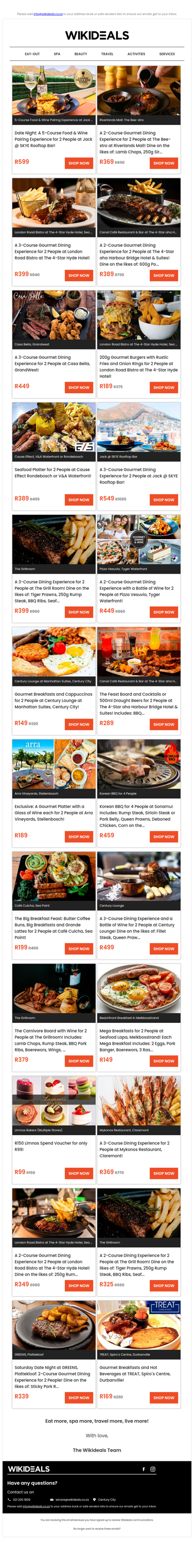 Eat Out: Skye Rooftop Restaurant | The Bee-stro | London Road Bistro | Canal Café | Pizza Vesuvio | Cause Effect | The Grill Room | Century Lounge