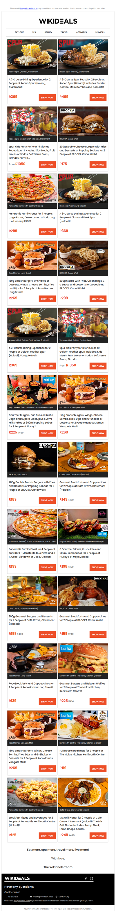 Rodeo Spur (Halaal): 3-Course Dining Experience for 2 | Brocka: 200g Burgers & Desserts | Panarottis Kenilworth Centre: Pizzas, Desserts & a Soda Jug