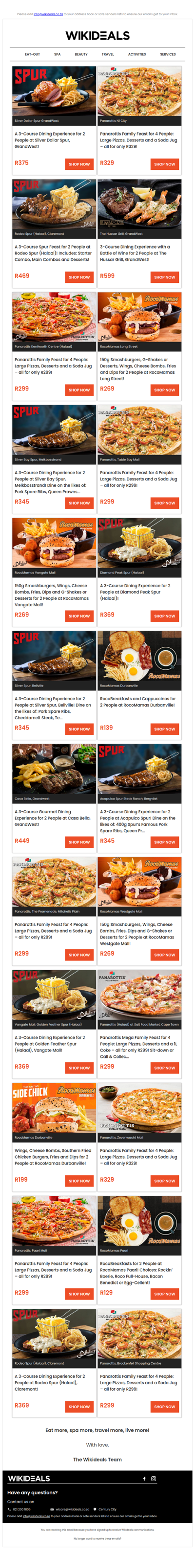 Spur & Friends: One Tasty Line-Up – Spur, The Hussar Grill, Panarottis, RocoMamas & Casa Bella