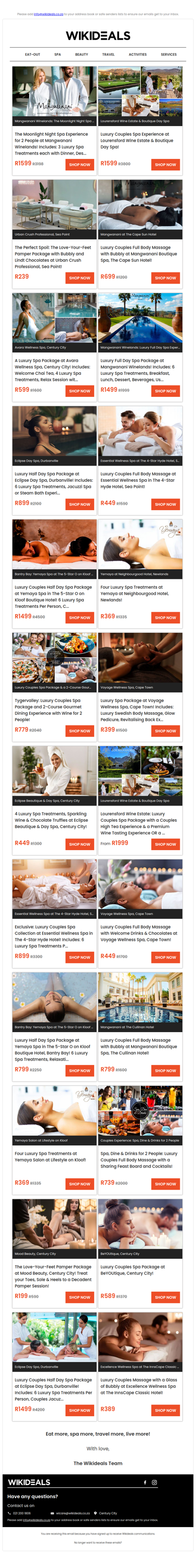 Spa Luxury: Mangwanani African Spa | Avara Day Spa | Wellness in the Winelands | Yemaya Day Spa | Eclipse Day Spa | Voyage Wellness Spa