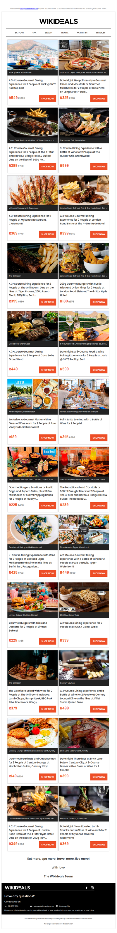 Dine Out: Skye Rooftop Restaurant | Hussar Grill | Ciao Pizza | Mykonos Restaurant | London Road Bistro | The Grill Room | Casa Bella