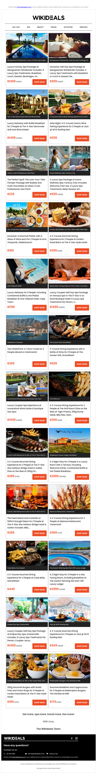 Full Day Spa Experience at Mangwanani African Spa: 6 Luxury Spa Treatments, Breakfast, Lunch, Dessert, Drinks & Use of the Pool