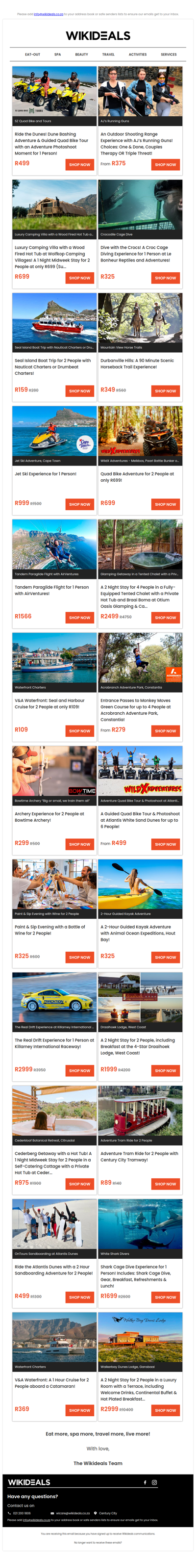 Dune Bashing & Quad Bike Adventure at Atlantis Dunes | Paraglide Flight from Signal Hill | Crocodile Cage Dive | Outdoor Shooting Range Experience