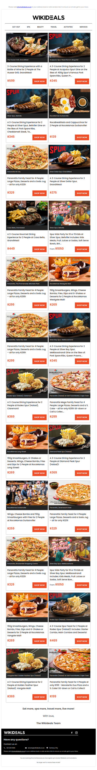 Spur & Friends: One Tasty Line-Up – Spur, The Hussar Grill, Panarottis, RocoMamas & Casa Bella