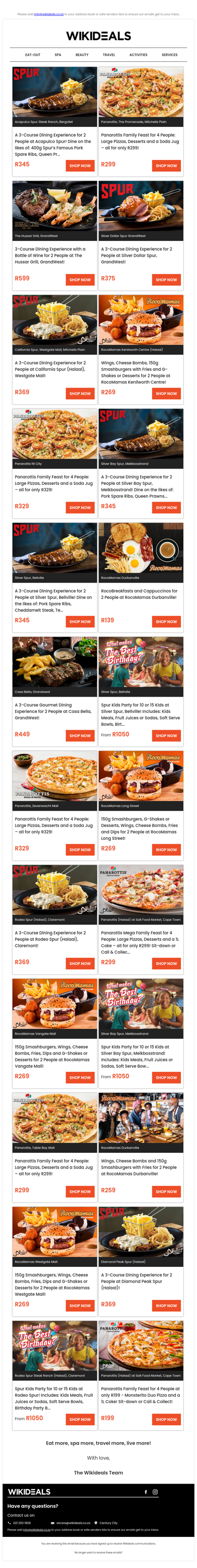 Spur & Friends: One Tasty Line-Up – Spur, The Hussar Grill, Panarottis, RocoMamas & Casa Bella