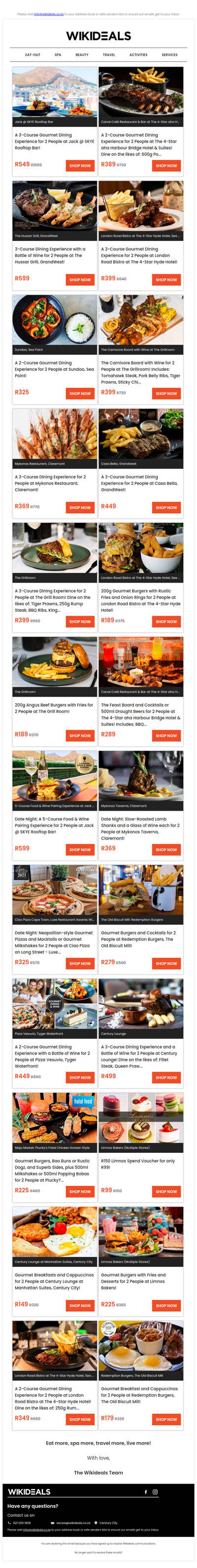 Dine Out: Skye Rooftop Restaurant | London Road Bistro | Canal Café | Hussar Grill | Casa Bella | Mykonos Restaurant | Sundoo Indian Restaurant