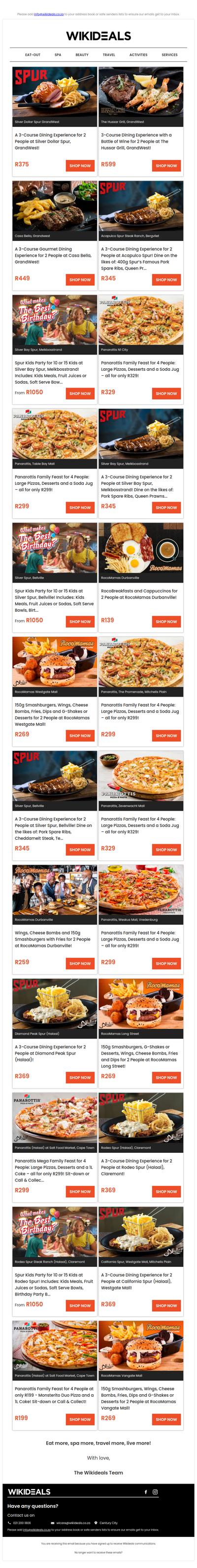 Spur & Friends: One Tasty Line-Up – Spur, The Hussar Grill, Panarottis, RocoMamas & Casa Bella