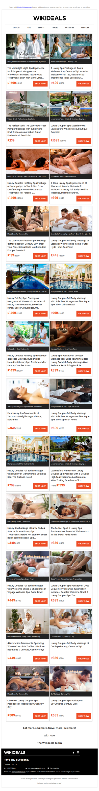 Spa Luxury: Mangwanani African Spa | Avara Wellness Spa | Yemaya Day Spa | Voyage Wellness Spa | Wellness in the Winelands | Essential Wellness Spa