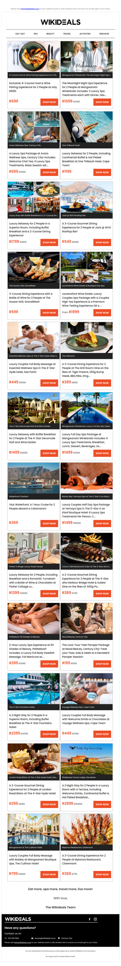 Wikideals Luxury: Gourmet Dining Experiences, Luxury Spa Packages & Exclusive Getaways