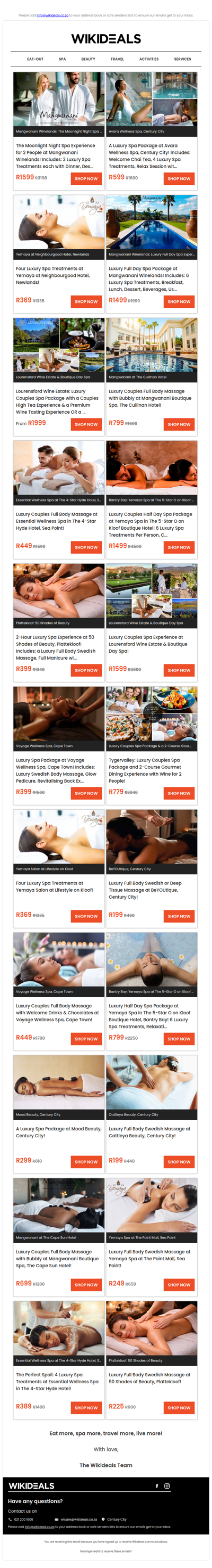 Spa Luxury: Mangwanani African Spa | Avara Wellness Spa | Wellness in the Winelands | Yemaya Day Spa | Voyage Wellness Spa | Essential Day Spa