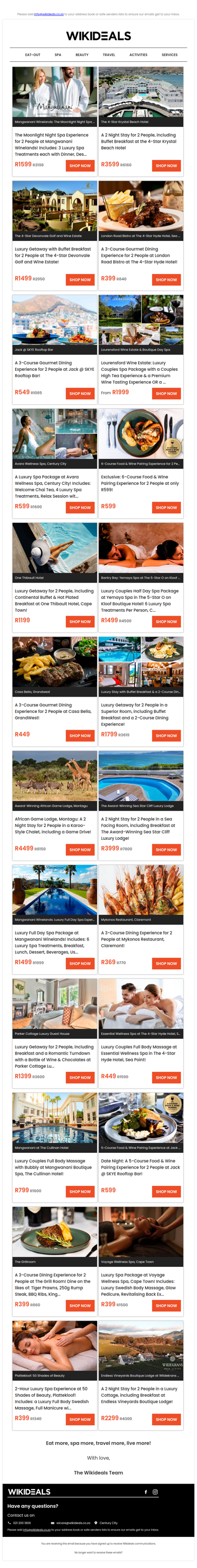 Wikideals Luxury: Gourmet Dining Experiences, Luxury Spa Packages & Exclusive Getaways