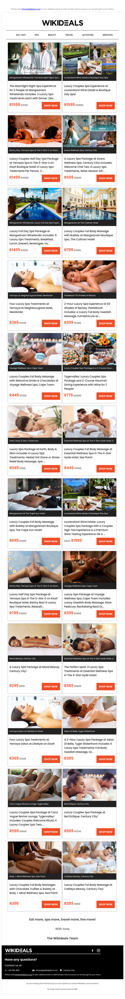 Spa Luxury: Avara Wellness Spa | Mangwanani African Spa | Voyage Wellness Spa | Yemaya Day Spa | Essential Wellness Spa | Wellness in the Winelands
