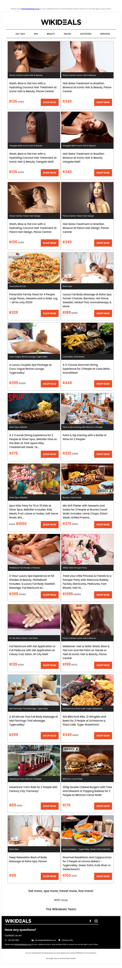 Iconic Hair & Beauty Parow Centre or Vangate Mall: Choice of Hair Treatments | N1 City Mall: Pizzas, Desserts & a Soda Jug at Panarottis