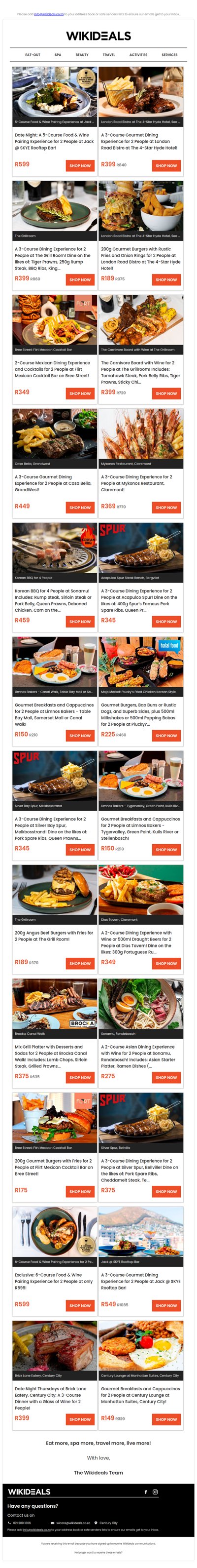 Eat Out: Skye Rooftop Restaurant | Casa Bella GrandWest | London Road Bistro | Spur Melkbosstrand | Mykonos Restaurant | The Grill Room