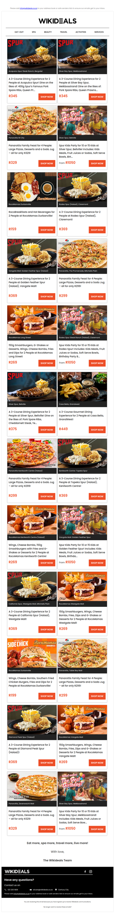 Spur & Friends: One Tasty Line-Up - Spur, Panarottis, RocoMamas & Casa Bella