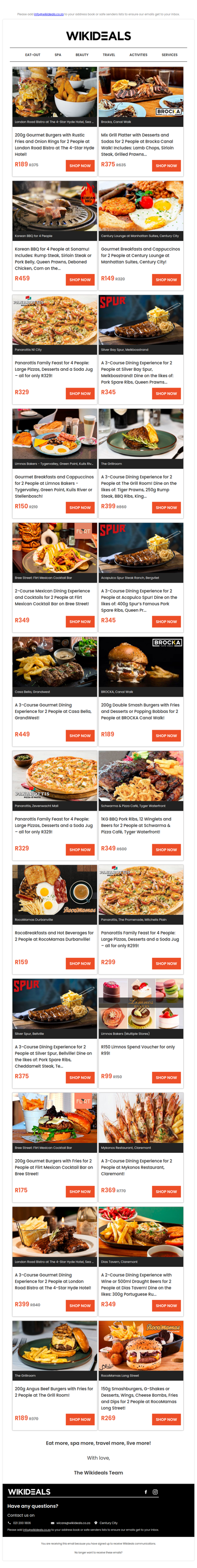 Eat Out: London Road Bistro | Spur Bergvliet | Brocka Canal Walk | Casa Bella | Spur Melbosstrand | Panarottis N1 City | Flirt Mexican Restaurant