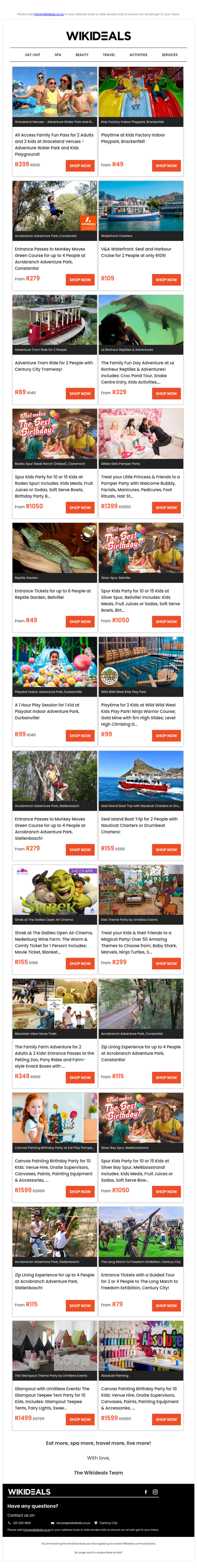 Kids’ Fun & Adventure: Graceland Water Park, Acrobranch, Seal & Harbour Cruise, Kids Factory, Reptile Garden & More!