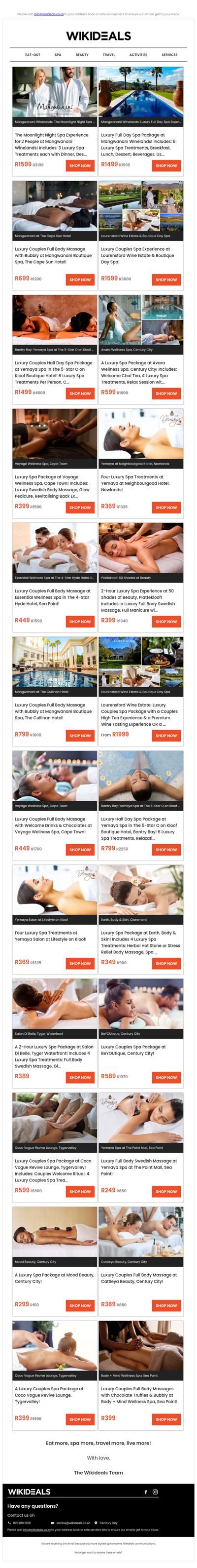 Spa Luxury: Mangwanani African Spa | Avara Day Spa | Yemaya Day Spa | Wellness in the Winelands | Voyage Wellness Spa | Essential Day Spa