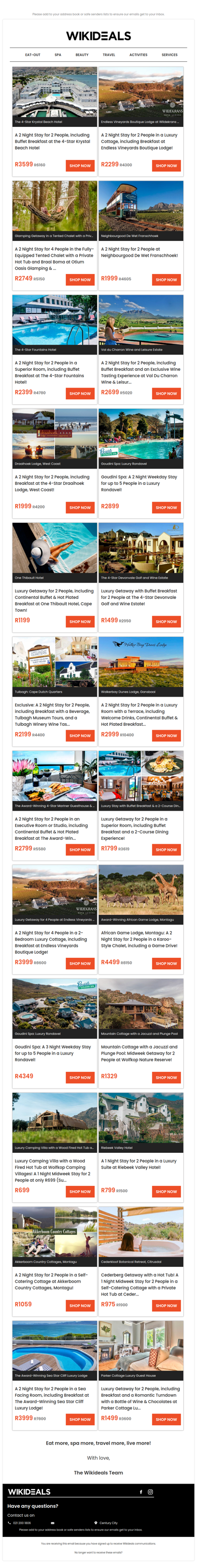 Getaway Sale: Krystal Beach Hotel | Endless Vineyards Boutique Lodge | Devonvale Wine Estate | Goudini Spa | Draaihoek Lodge | One Thibault Hotel