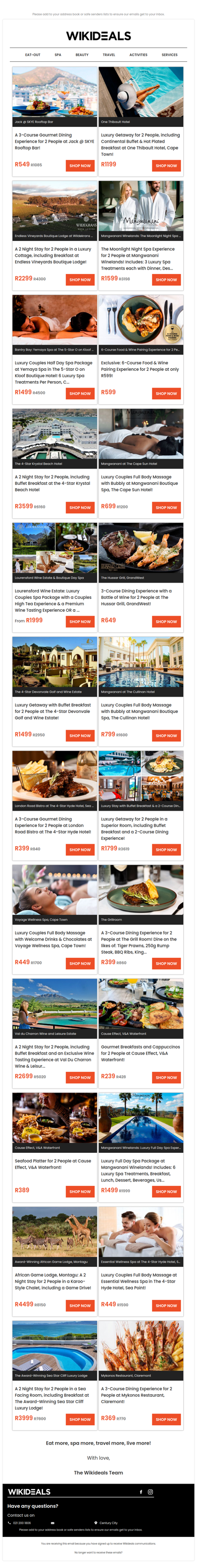 Wikideals Luxury: Gourmet Dining Experiences, Luxury Spa Packages & Exclusive Getaways