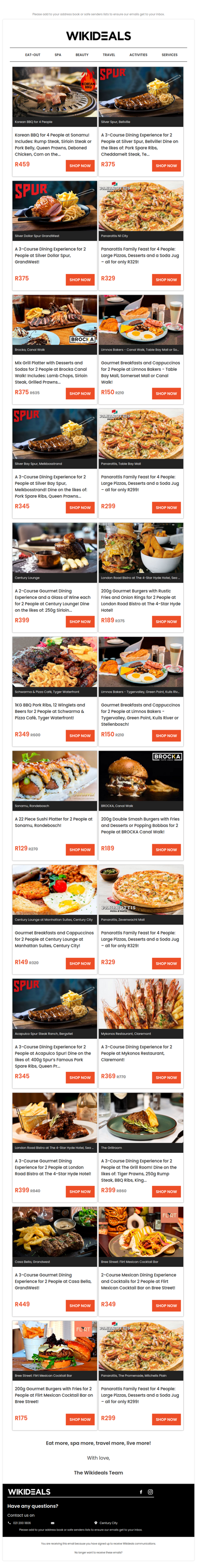 Eat Out: Spur Bellville | Sonamu Korean BBQ | Panarottis Table Bay Mall | Limnos Bakers | Brocka Canal Walk | Spur GrandWest | Panarottis N1 City