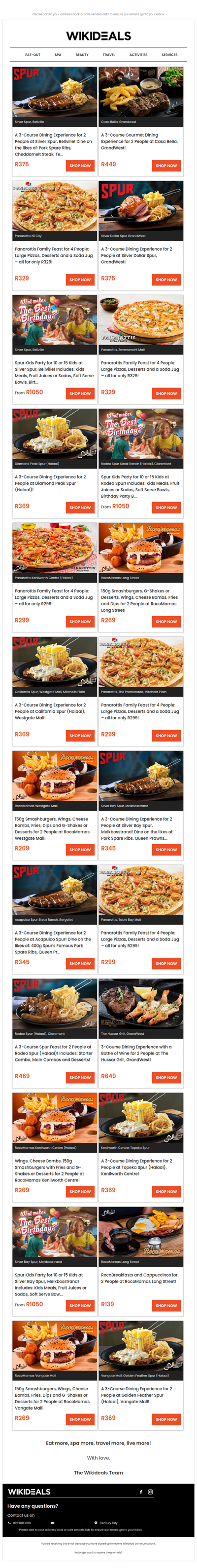 Spur & Friends: One Tasty Line-Up - Spur, Panarottis, RocoMamas, Hussar Grill & Casa Bella