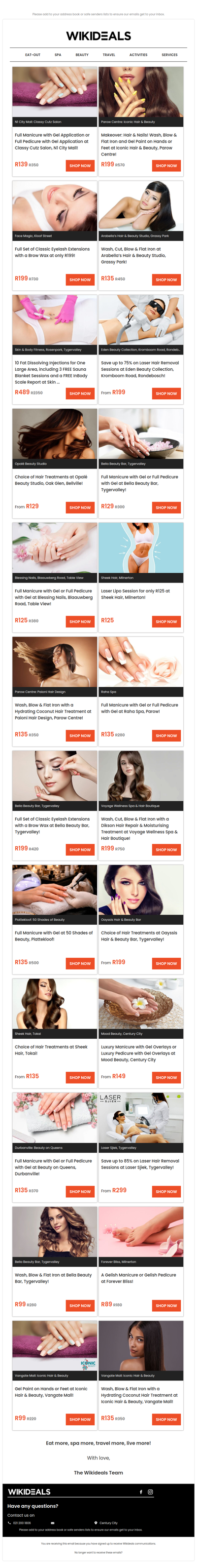 Hair Treatments, Manicures, Pedicures, Eyelash Extensions, Makeover Packages, Laser Lipo, Fat Loss Injections, Laser Hair Removal & More