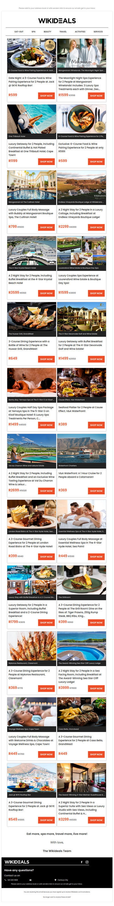 Couples Luxury: Gourmet Dining, Romantic Getaways & Spa Packages for 2