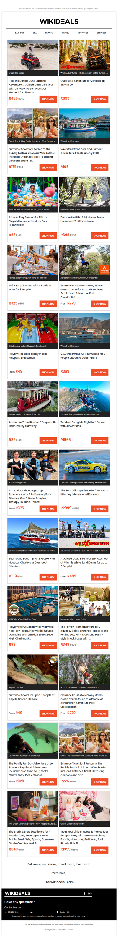 Fun & Adventure: Quad Bike at Atlantis Dunes | Entrance Tickets to The Bubbly Festival | Playtime at Playalot Adventure Park | Seal & Harbour Cruise