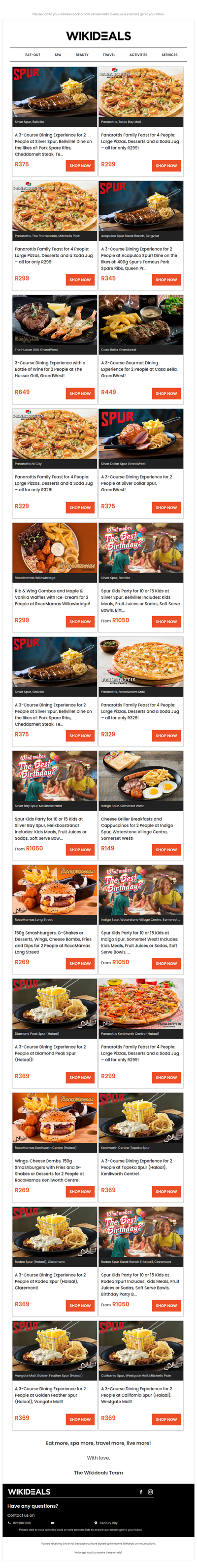 Spur & Friends: One Tasty Line-Up - Spur, Panarottis, RocoMamas, Hussar Grill & Casa Bella